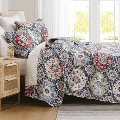Southshore Fine Linens Kilim Oversized Easy Care Lightweight Quilt Set By  In Multi Colored
