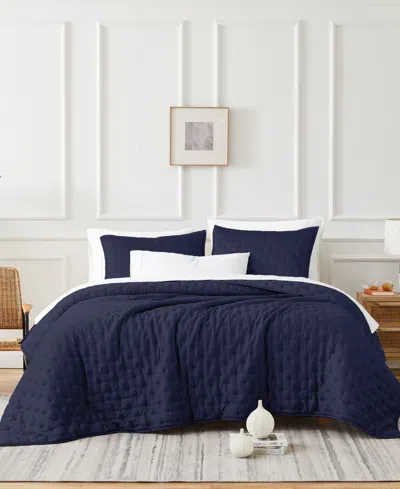 Southshore Fine Linens Luxurious 100% Viscose 3-pc. Quilt Set, Queen In Blue