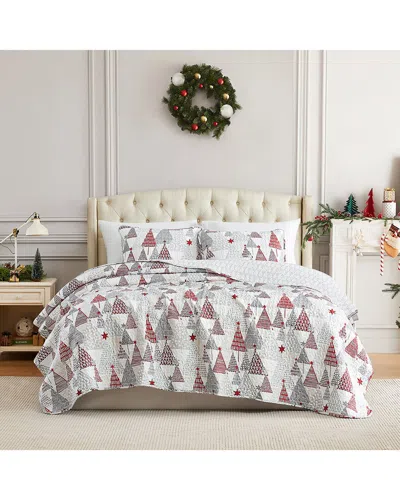 Southshore Fine Linens Merry & Bright Oversized Quilt Set In White