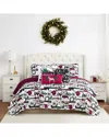Southshore Fine Linens Merry Town Christmas Oversized Reversible Quilt Set In Red