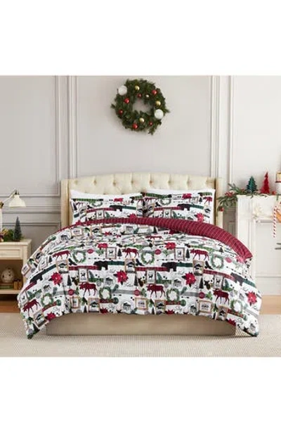 Southshore Fine Linens Merrytown Oversize Reversible Holiday Comforter Set In Merry Town Christmas