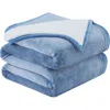Southshore Fine Linens Microfleece Oversized Reversible Faux Shearling Throw Blanket In Blue