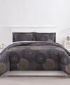 Southshore Fine Linens Midnight Floral 3-pc. Comforter Set, King In Black