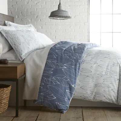 Southshore Fine Linens Modern Foliage Collection Reversible Oversized Comforter Set By  In Blue