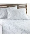 Southshore Fine Linens Modern Foliage Ultra Soft 4 Piece Sheet Sets, Twin Xl In White