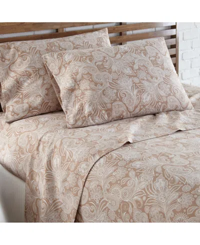 Southshore Fine Linens Perfect Paisley Extra Deep Pocket Boho Sheet Set, Twin In White,taupe