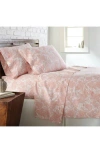 Southshore Fine Linens Perfect Paisley Printed Sheet Set In White W/coral Haze Paisley