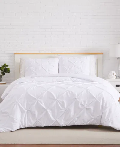 Southshore Fine Linens Pintuck 2 Piece Duvet Cover Set, Twin/twin Xl In White