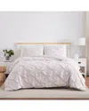 Southshore Fine Linens Pintuck Microfiber Duvet Cover Set In Bone