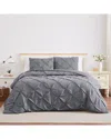 Southshore Fine Linens Pintuck Microfiber Duvet Cover Set In Grey