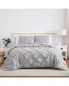 Southshore Fine Linens Pintuck Microfiber Duvet Cover Set In Steel