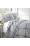Southshore Fine Linens Plaid Collection- Luxury Premium Oversized Quilt Set In Plaid Grey
