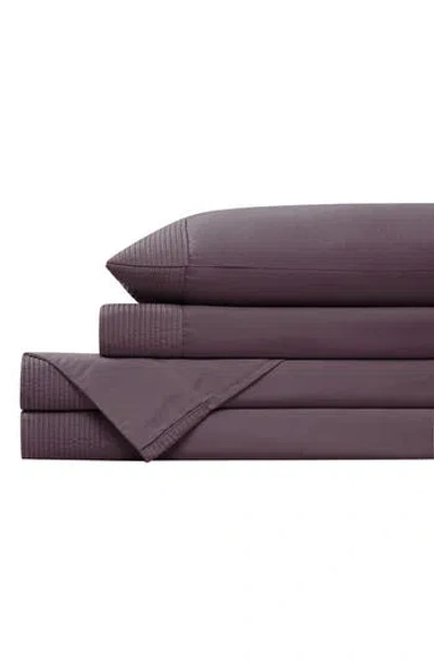 Southshore Fine Linens Premium Collection Pleated Extra Deep Pocket Sheet Set In Purple