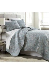 Southshore Fine Linens Pure Melody Reversible Quilt Set In Aqua