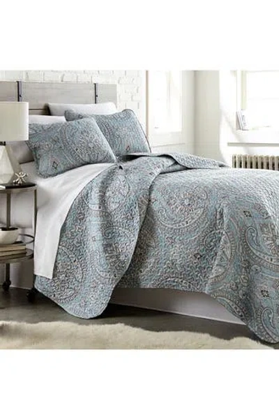 Southshore Fine Linens Pure Melody Reversible Quilt Set In Aqua