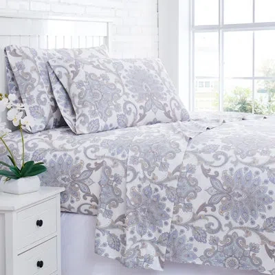 Southshore Fine Linens Serenity 300 Thread Count Floral 100% Cotton Sateen Sheet Set In Animal Print