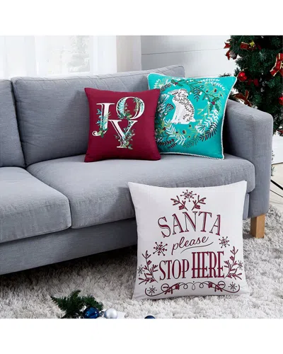 Southshore Fine Linens Set Of 3 Christmas Woodland Holiday Collection Throw Pillows In Multi