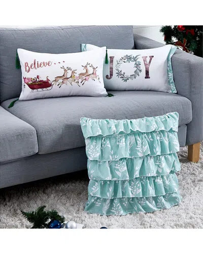 Southshore Fine Linens Set Of 3 Happy Holidays Collection Throw Pillows In Multi