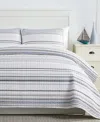 Southshore Fine Linens Southshore Stripe 3-pc. Quilt Set, Full/queen In Gray