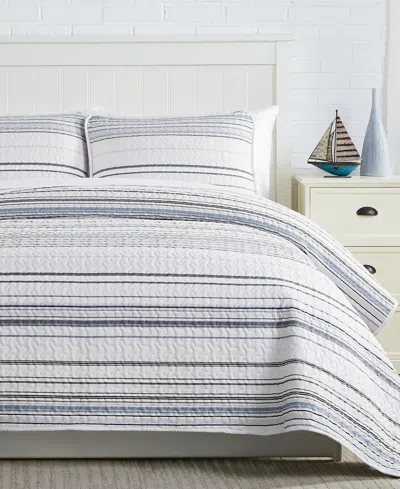 Southshore Fine Linens Southshore Stripe 3-pc. Quilt Set, Full/queen In Gray