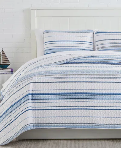 Southshore Fine Linens Southshore Stripe 3-pc. Quilt Set, King/california King In Blue