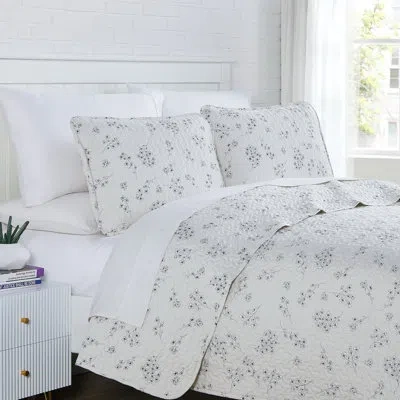 Southshore Fine Linens Sweet Florals Collection Microfiber Quilt Set In Multi