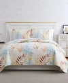 Southshore Fine Linens Tropic Leaf Quilt Sham 3 Piece Set Collection In Multi