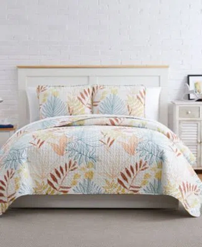 Southshore Fine Linens Tropic Leaf Quilt Sham 3 Piece Set Collection In Multi