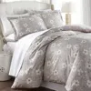 Southshore Fine Linens Ultra-soft 300 Thread-count Cotton Duvet Cover Set In Floral Taupe/grey