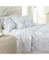 Southshore Fine Linens Ultra-soft Floral Or Solid 4-piece Sheet Set In White2