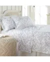 Southshore Fine Linens Ultra-soft Floral Or Solid 4-piece Sheet Set Bedding In White3
