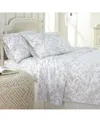 Southshore Fine Linens Ultra-soft Floral Or Solid 4-piece Sheet Set In White4