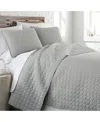 Southshore Fine Linens Ultra-soft Lightweight Embroidered 3-pc. Quilt Set, Full/queen In Dark Gray