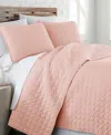 Southshore Fine Linens Ultra-soft Lightweight Embroidered 3-pc. Quilt Set, Full/queen In Pink