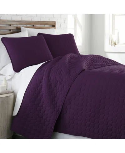 Southshore Fine Linens Ultra-soft Lightweight Embroidered 3-pc. Quilt Set, Twin/twin Xl In Purple
