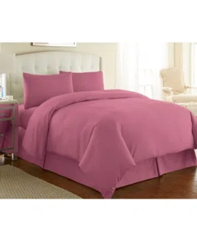 Southshore Fine Linens Ultra-soft Solid Color 3-piece Duvet Cover Set In Dusty Rose