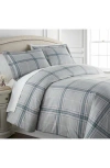 Southshore Fine Linens Vilano Plaid Duvet Cover Set In Gray