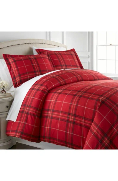 Southshore Fine Linens Vilano Plaid Duvet Cover Set In Red