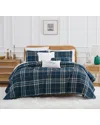 Southshore Fine Linens Vilano Plaid Quilt Bedding Set In Blue