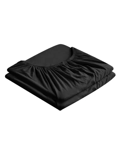Southshore Fine Linens Vilano Premium Ultra Soft 21" Extra Deep Pocket 2-pack Fitted Sheet, Twin In Black