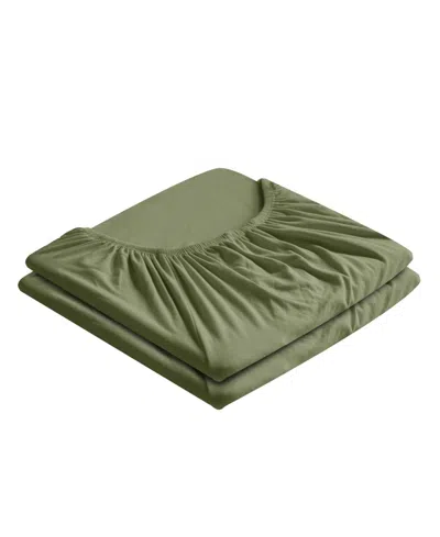 Southshore Fine Linens Vilano Premium Ultra Soft 21" Extra Deep Pocket 2-pack Fitted Sheet, Full In Green