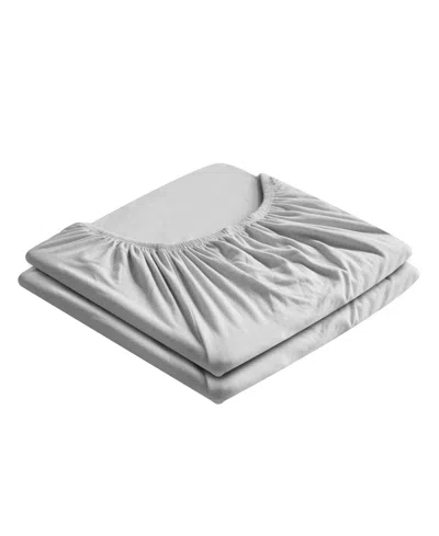 Southshore Fine Linens Vilano Premium Ultra Soft 21" Extra Deep Pocket 2-pack Fitted Sheet, Full In Light Gray