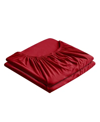 Southshore Fine Linens Vilano Premium Ultra Soft 21" Extra Deep Pocket 2-pack Fitted Sheet, King In Red