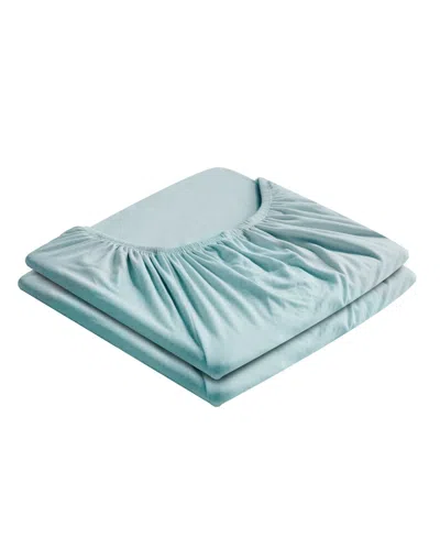 Southshore Fine Linens Vilano Premium Ultra Soft 21" Extra Deep Pocket 2-pack Fitted Sheet, Twin In Blue