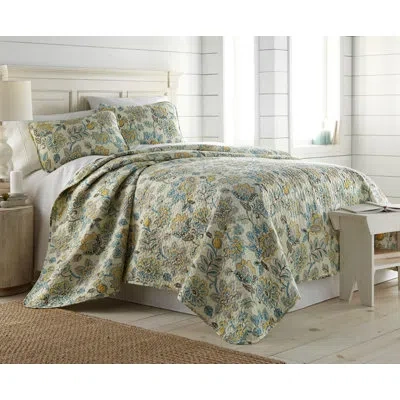 Southshore Fine Linens Wanderlust Cream Microfiber Quilt Set In Multi