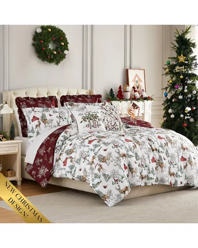 SOUTHSHORE FINE LINENS SOUTHSHORE FINE LINENS WHITE CHRISTMAS HOLIDAY COMFORTER SET