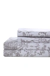 Southshore Fine Linens Winter Brush Sheet Set In White W/warm Sand Flowers