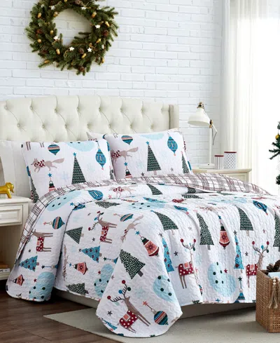 Southshore Fine Linens Winter Wonderland Oversized Reversible 3 Piece Quilt Set, King Or California King In Multi