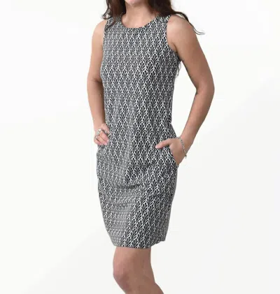 Southwind Charleston Dress In Fans In Gray