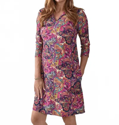 Southwind Duchess 3/4 Sleeve Mini Dress In Multi